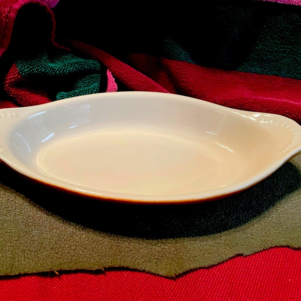 Brown/American and Cream  Ceramic Welsh Rarebit Dish
